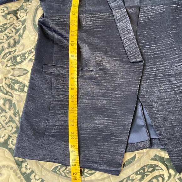 Capulet Navy Blue Satin Boyfriend Blazer NWT Sz M - Picture 4 of 12